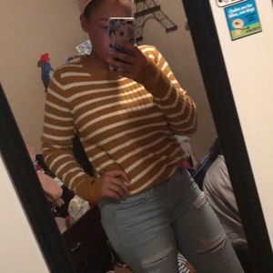 Yellow and white sweater
